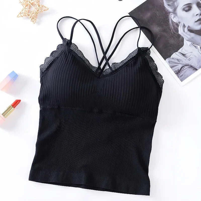 Tank Top Brassiere Camisole - Dos Ouvert Dentelle S-XL - Nos Petits KIFF