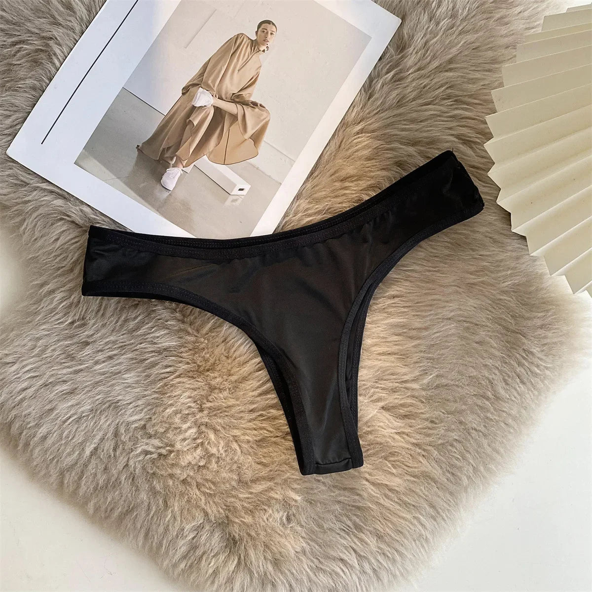 G-string femme imprimé léopard — Taille basse sans coutures broderie sexy