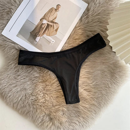 G-string femme imprimé léopard — Taille basse sans coutures broderie sexy