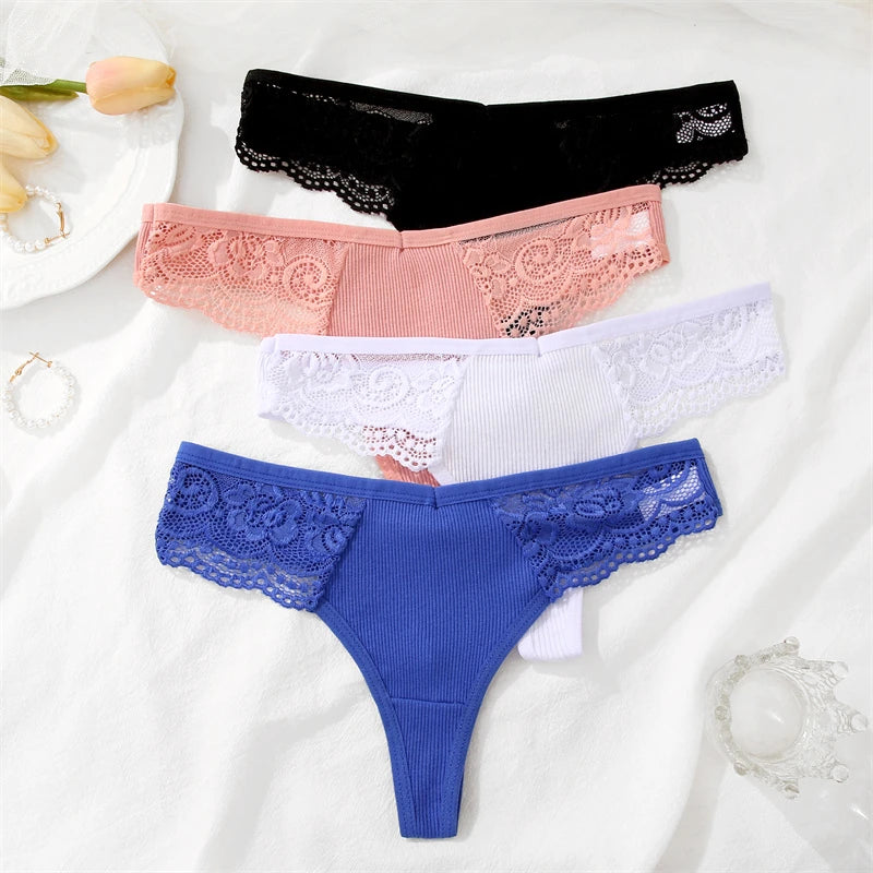 Culotte G-String Coton Dentelle - Taille Basse S-XL - Nos Petits KIFF