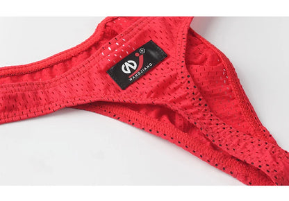 String homme G-string taille basse — Poche U respirant couleur unie sexy