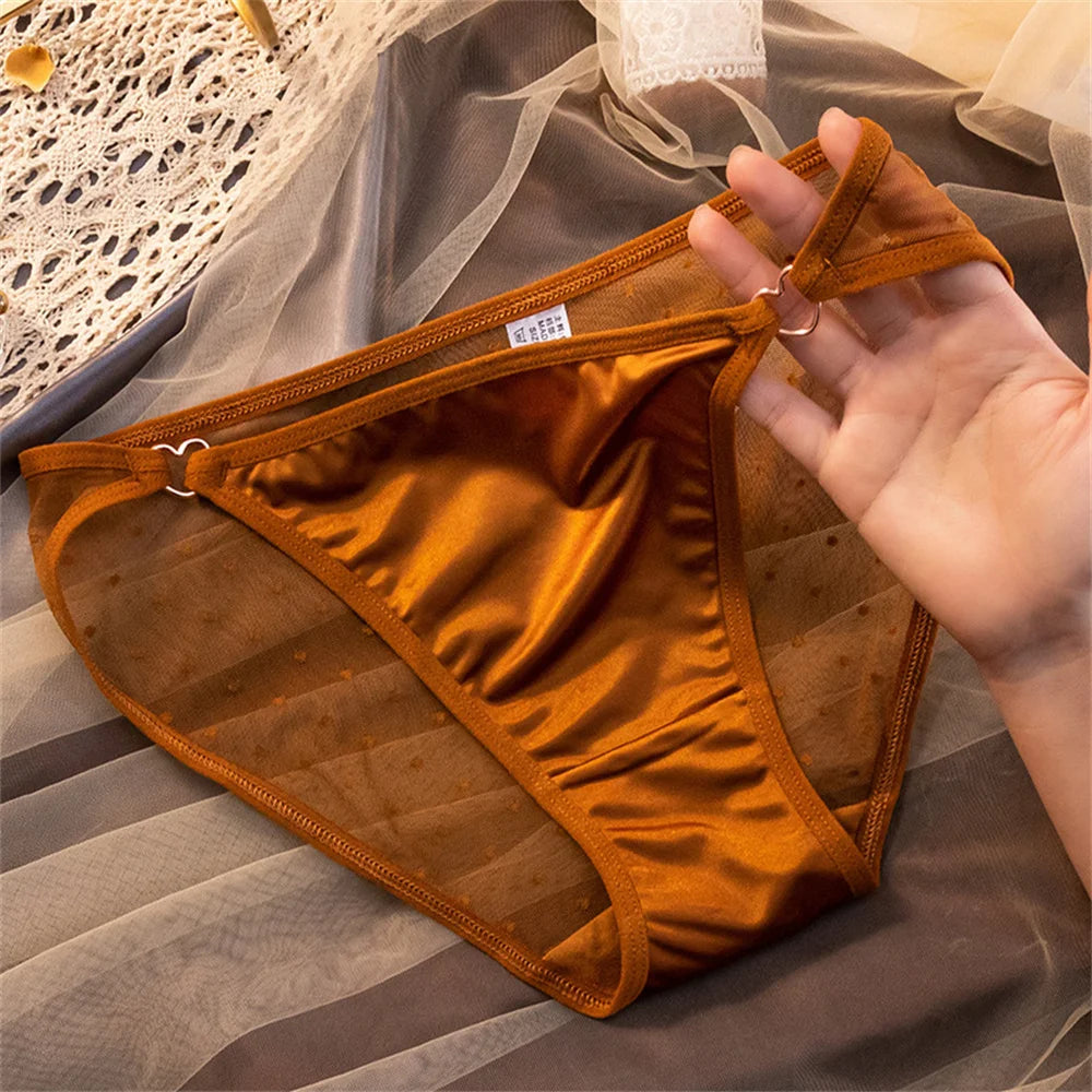 Culotte femme dentelle sexy — Nylon spandex entrejambe coton taille basse couleur unie