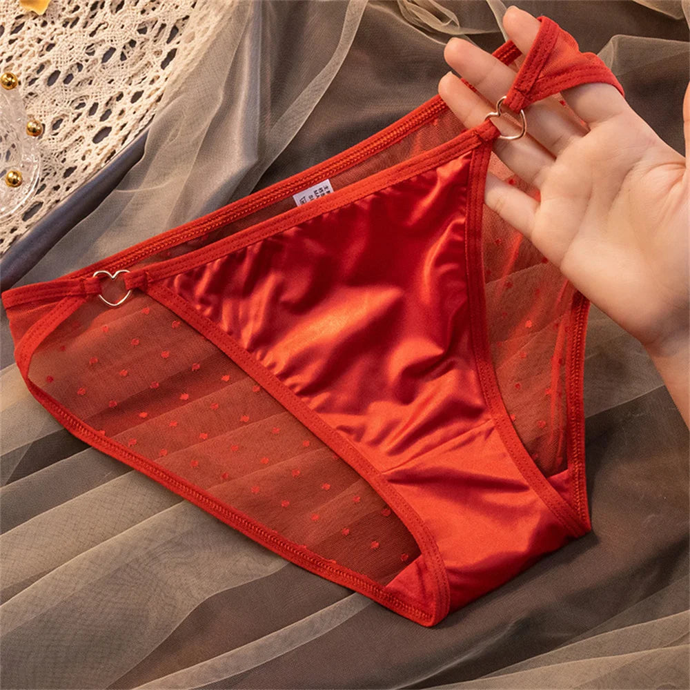 Culotte femme dentelle sexy — Nylon spandex entrejambe coton taille basse couleur unie