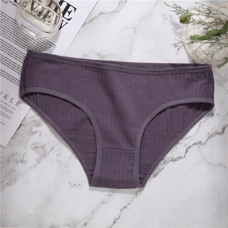Culotte femme coton sans coutures — Taille basse respirante douce couleur unie