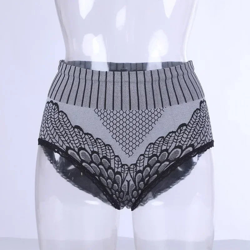 Culotte gainante femme nylon — Taille haute brodée push-up fessier