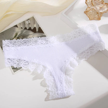 Culotte brésilienne dentelle coton taille basse — S-XL
