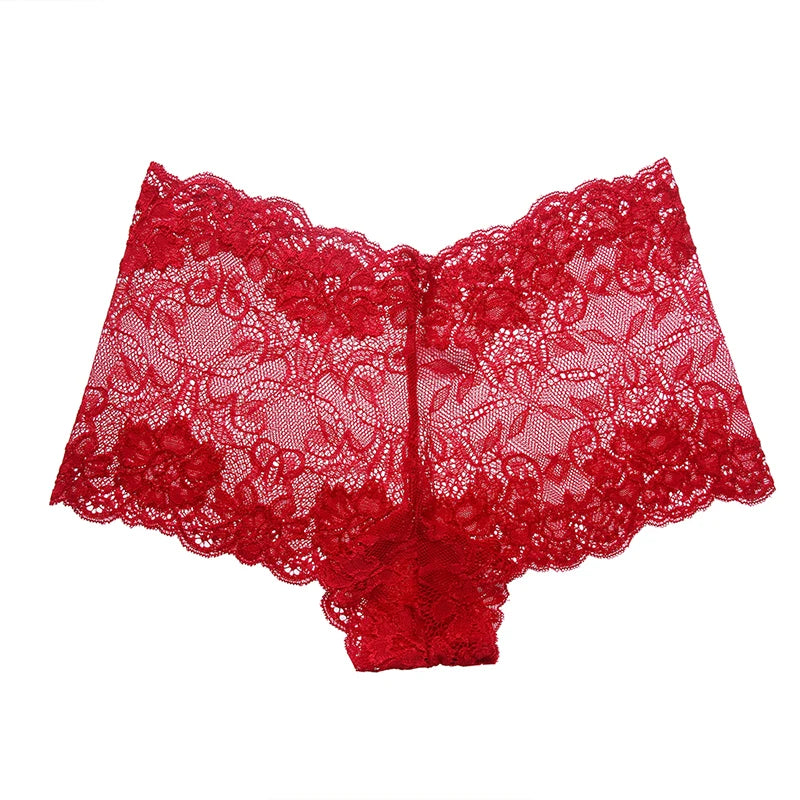 BZEL 3PCS/Set Women's Panties Floral Lace Women's Boxers Sexy Lingerie Femme Hollow Out Charming Boyshorts Fashion Cozy Underpants