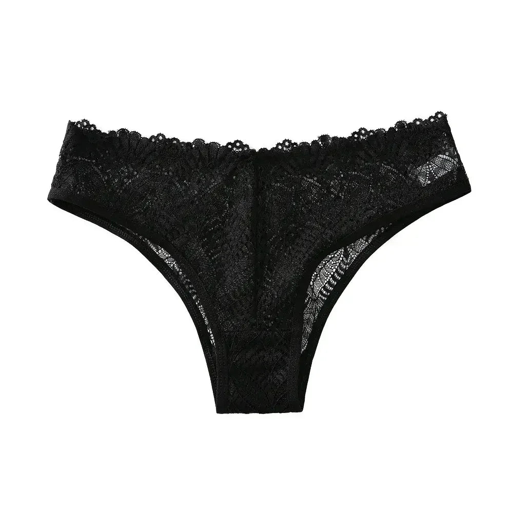 Culotte femme dentelle brodée — Taille basse ajourée