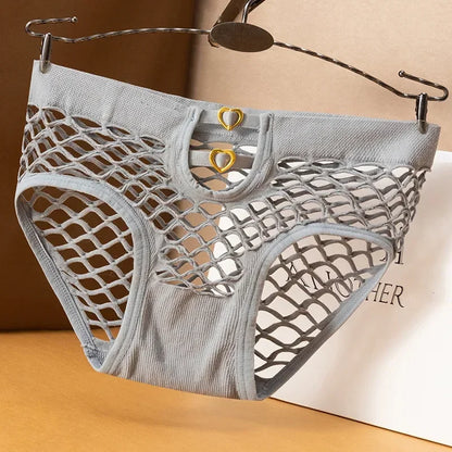 Culotte femme résille mesh transparente — Taille mi-haute respirante couleur unie
