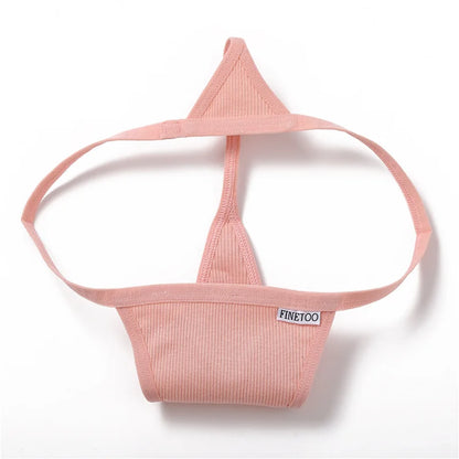FINETOO 2PCS/Set Sexy M-XL Women Cotton G-String Underwear Low Waist Panties Femme Panties Underpant Girl T-back Thong Lingerie