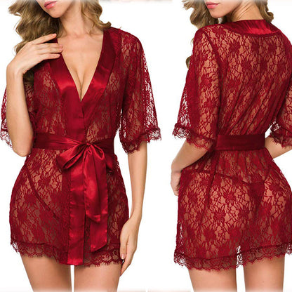 Robe de Nuit Dentelle Ajourée — S-XXL