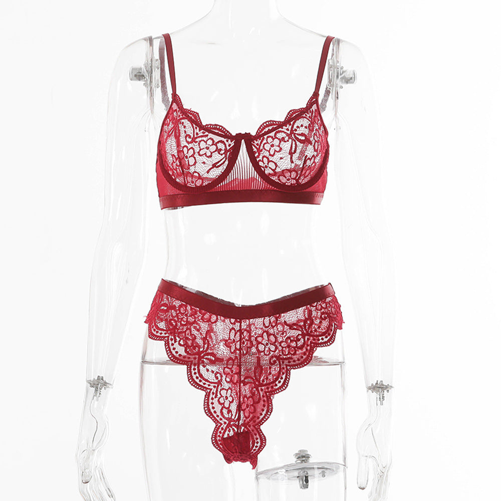 Ensemble Lingerie Dentelle Push-Up Gainant — S-XXL