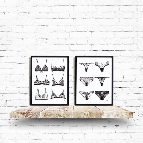 Affiche Lingerie Bra & Panty — Impression Art 5x7"