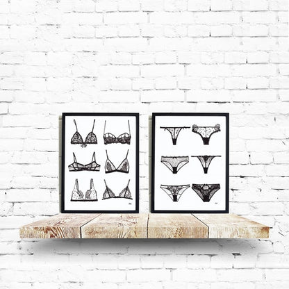 Affiche Lingerie Bra & Panty — Impression Art 5x7"