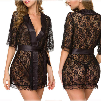 Robe de Nuit Dentelle Ajourée — S-XXL
