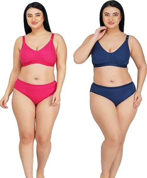 Ensemble Lingerie Coton Sans Armature — Lot de 2 (Soutien-gorge + Culotte)