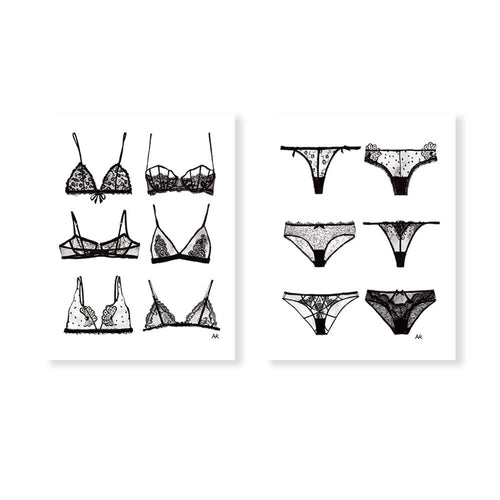 Affiche Lingerie Bra & Panty — Impression Art 5x7"